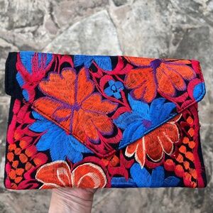 Mexican Oaxaca artist-embellished clutch